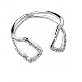 Silver Rhodium Plated Cubic Zirconia Ring